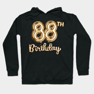 88th Birthday Gifts - Party Balloons Gold Hoodie